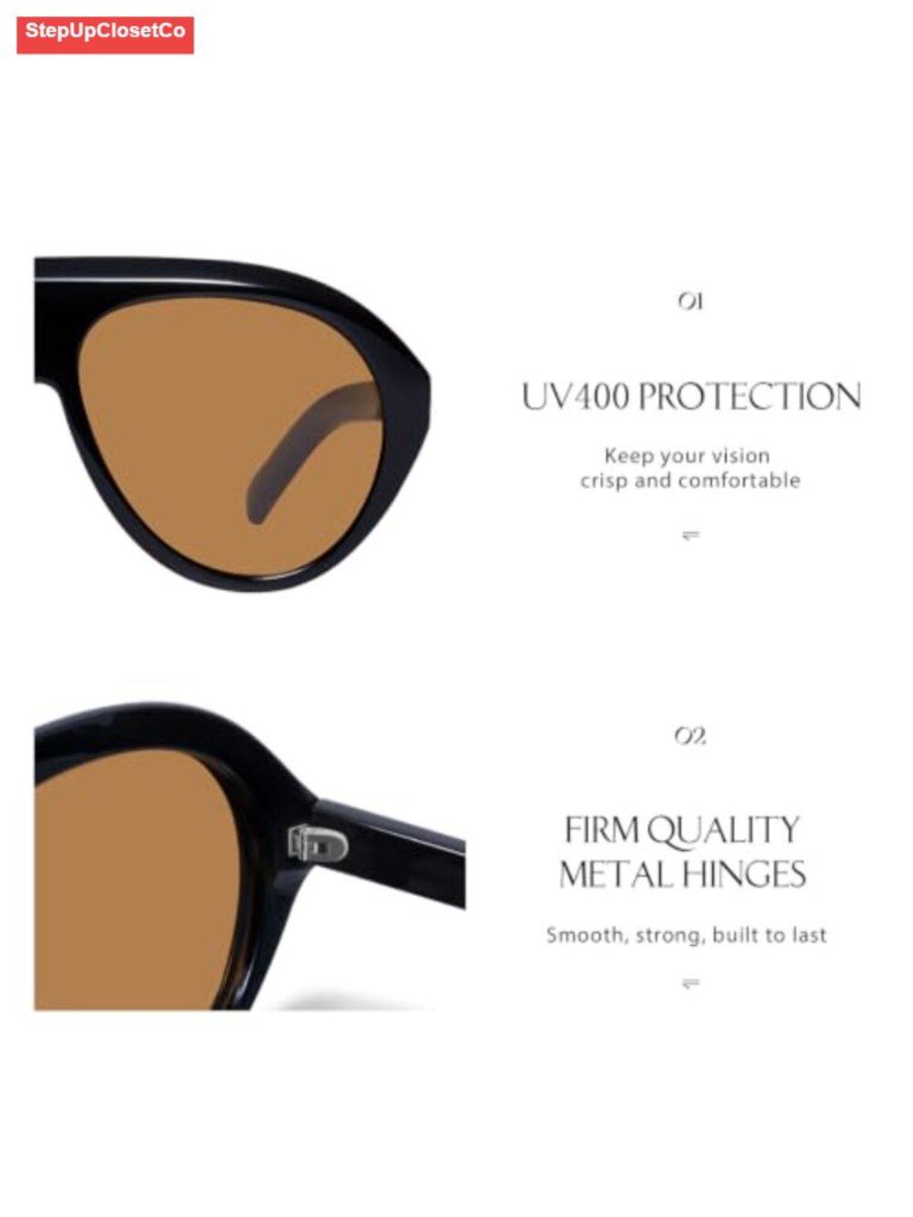Oversized Aviator Sunglasses for Women, UV400 Protection, Retro Style, Plastic - Picture 4 of 6